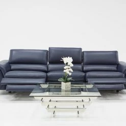 VIG Divani Casa Maine Modern Blue Eco-Leather Sofa W/ Electric Recliners