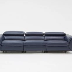VIG Divani Casa Maine Modern Blue Eco-Leather Sofa W/ Electric Recliners