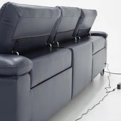 VIG Divani Casa Maine Modern Blue Eco-Leather Sofa W/ Electric Recliners