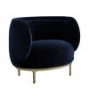 VIG Divani Casa Eckley - Blue Velvet Accent Chair Living Room