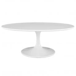 Modway Living Room Lippa 42" Oval-Shaped Wood Top Coffee Table In White