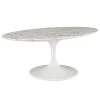Modway Lippa 42" Oval-Shaped Artificial Marble Coffee Table In White Living Room