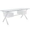 Modway Abeyance Glass Top Office Desk