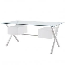 Modway Abeyance Glass Top Office Desk