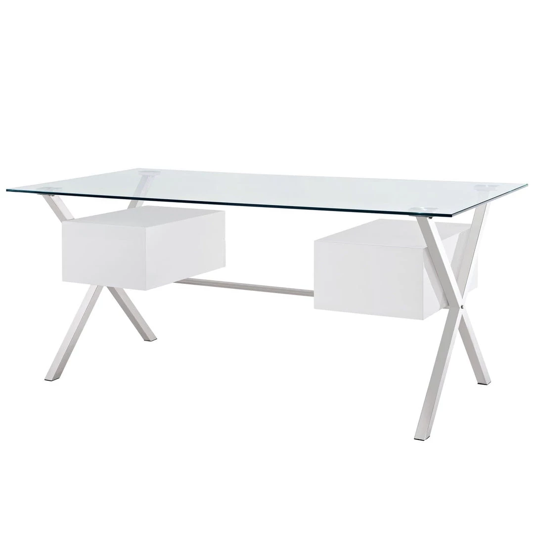 Modway Abeyance Glass Top Office Desk