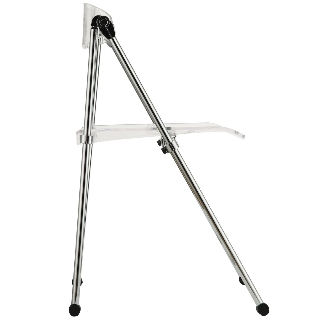 Modway Dining Room Telescope Folding Chair In Clear