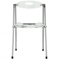 Modway Dining Room Telescope Folding Chair In Clear
