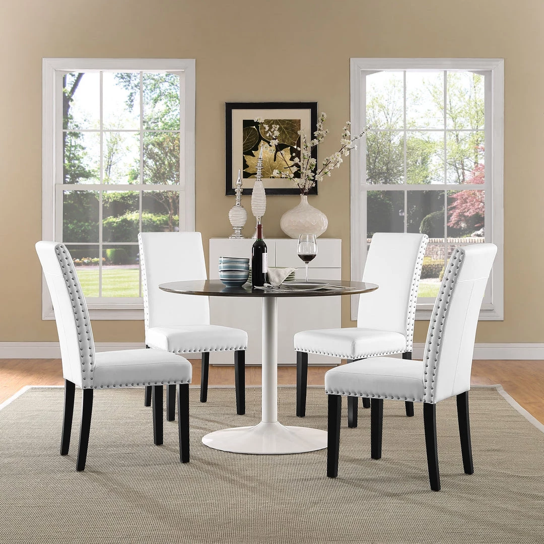 Modway Parcel Dining Faux Leather Side Chair Dining Room