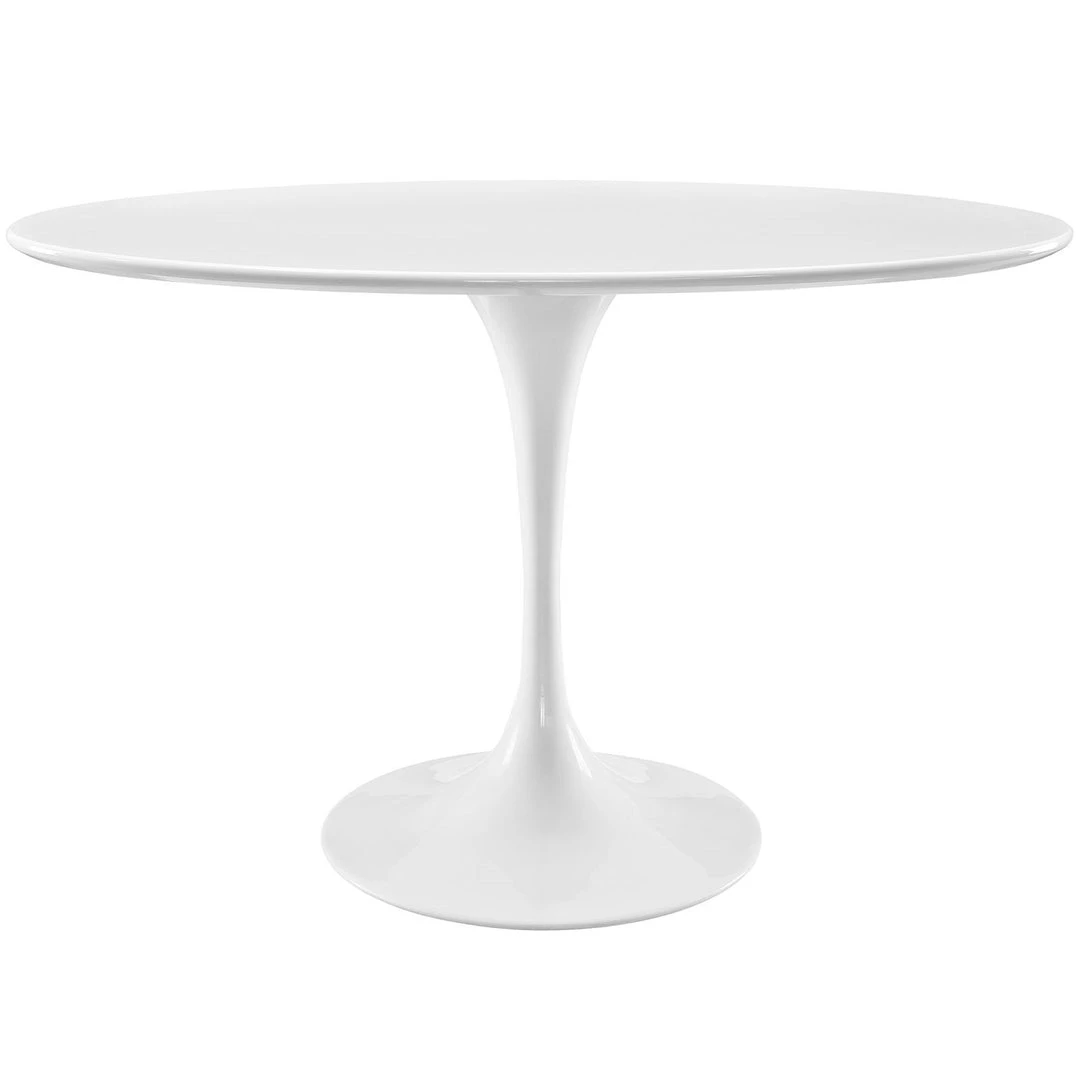 Modway Lippa 48" Oval Wood Top Dining Table In White