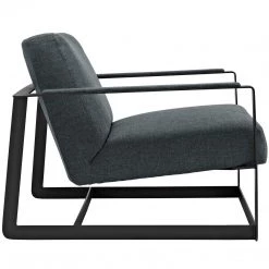 Modway Living Room Seg Upholstered Fabric Accent Chair In Gray