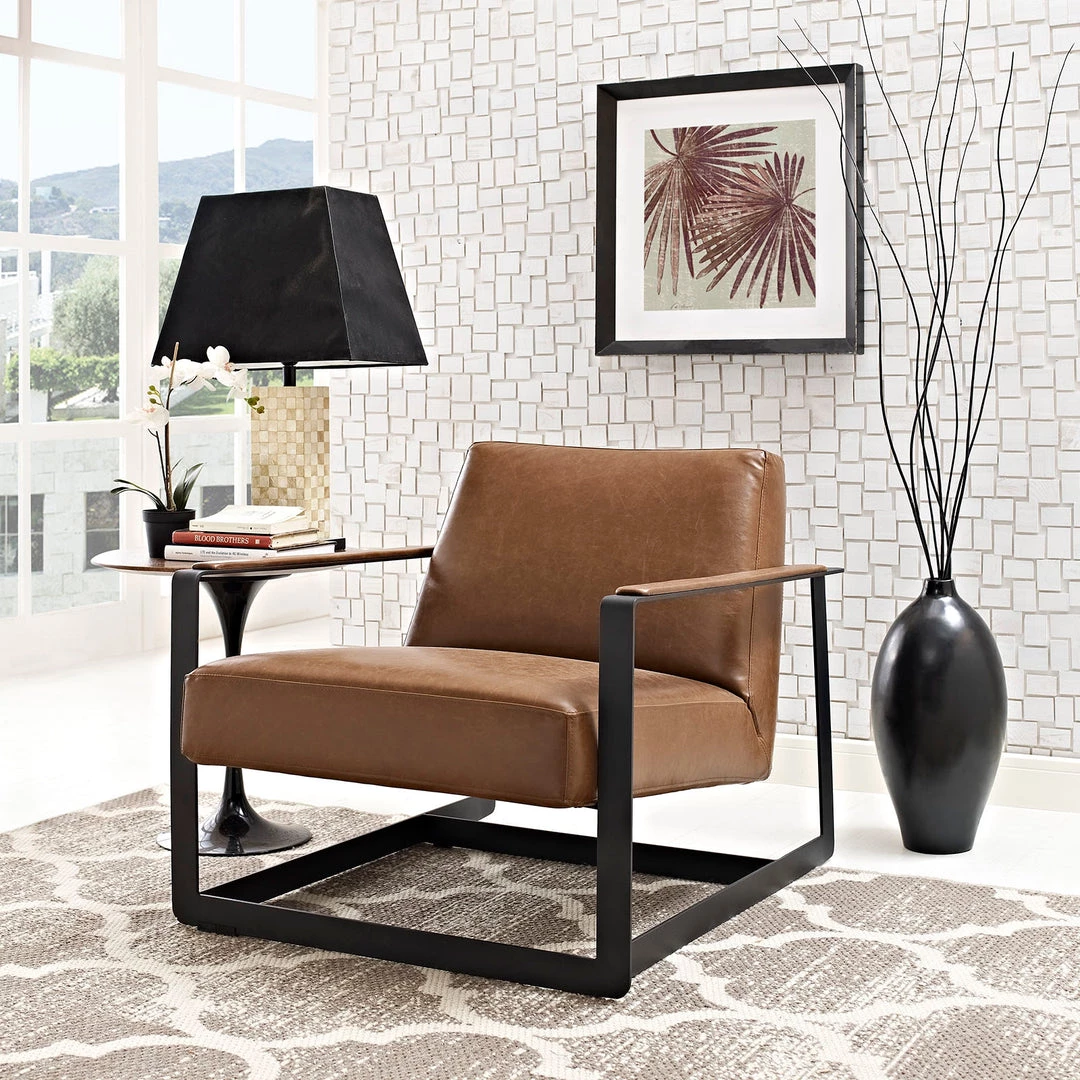 Modway Living Room Seg Vegan Leather Accent Chair