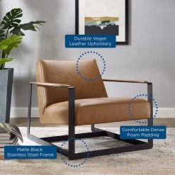 Modway Living Room Seg Vegan Leather Accent Chair