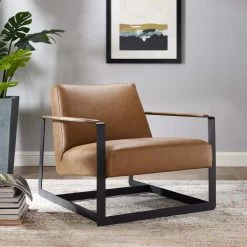 Modway Living Room Seg Vegan Leather Accent Chair
