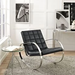 Modway Gravitas Upholstered Vinyl Lounge Chair Living Room