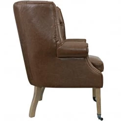 Modway Living Room Chart Upholstered Vinyl Lounge Chair In Brown