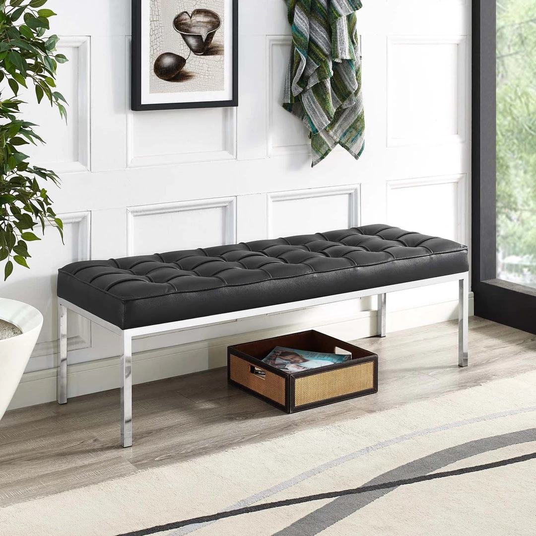 Modway Bedroom Loft Leather Bench
