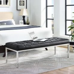 Modway Bedroom Loft Leather Bench