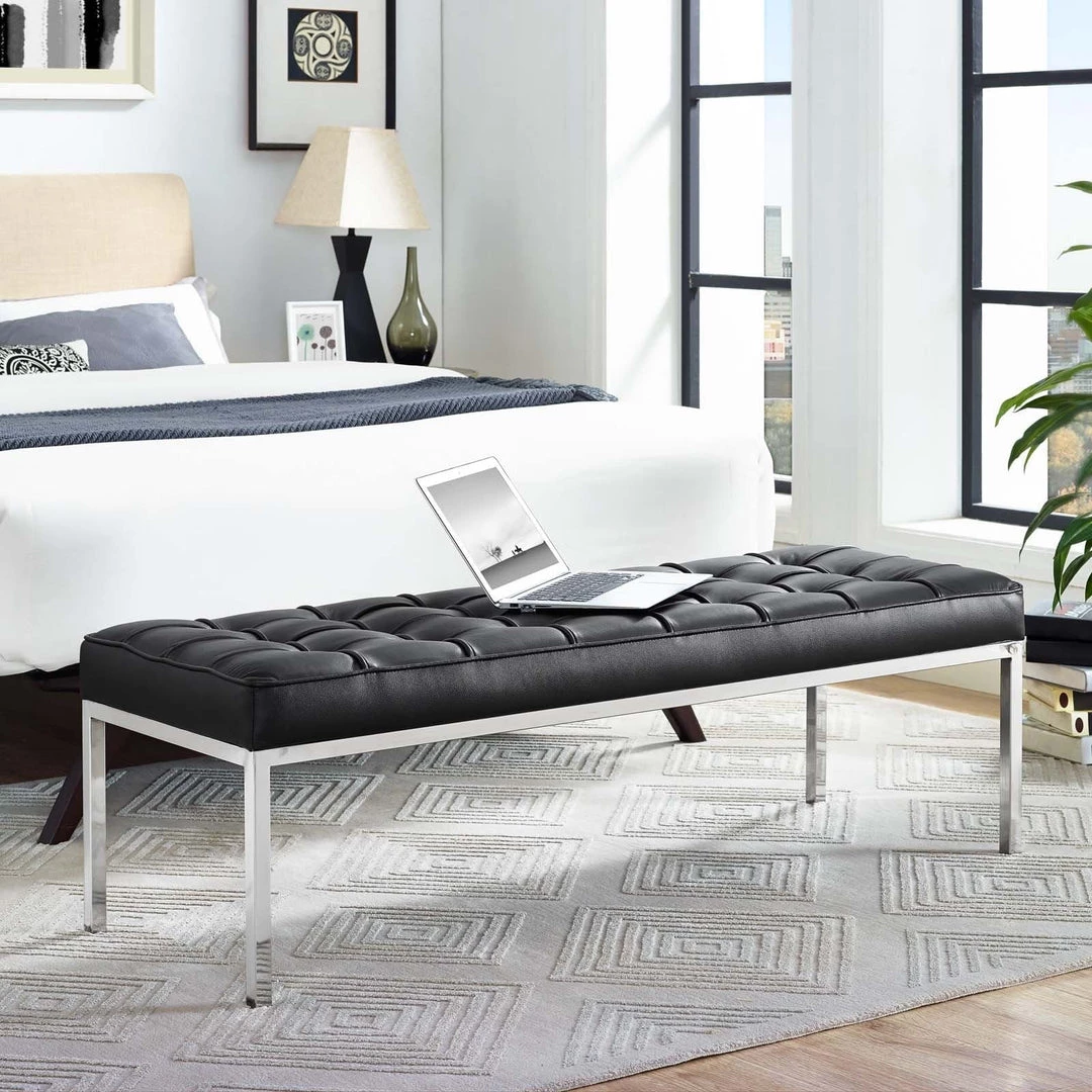 Modway Bedroom Loft Leather Bench