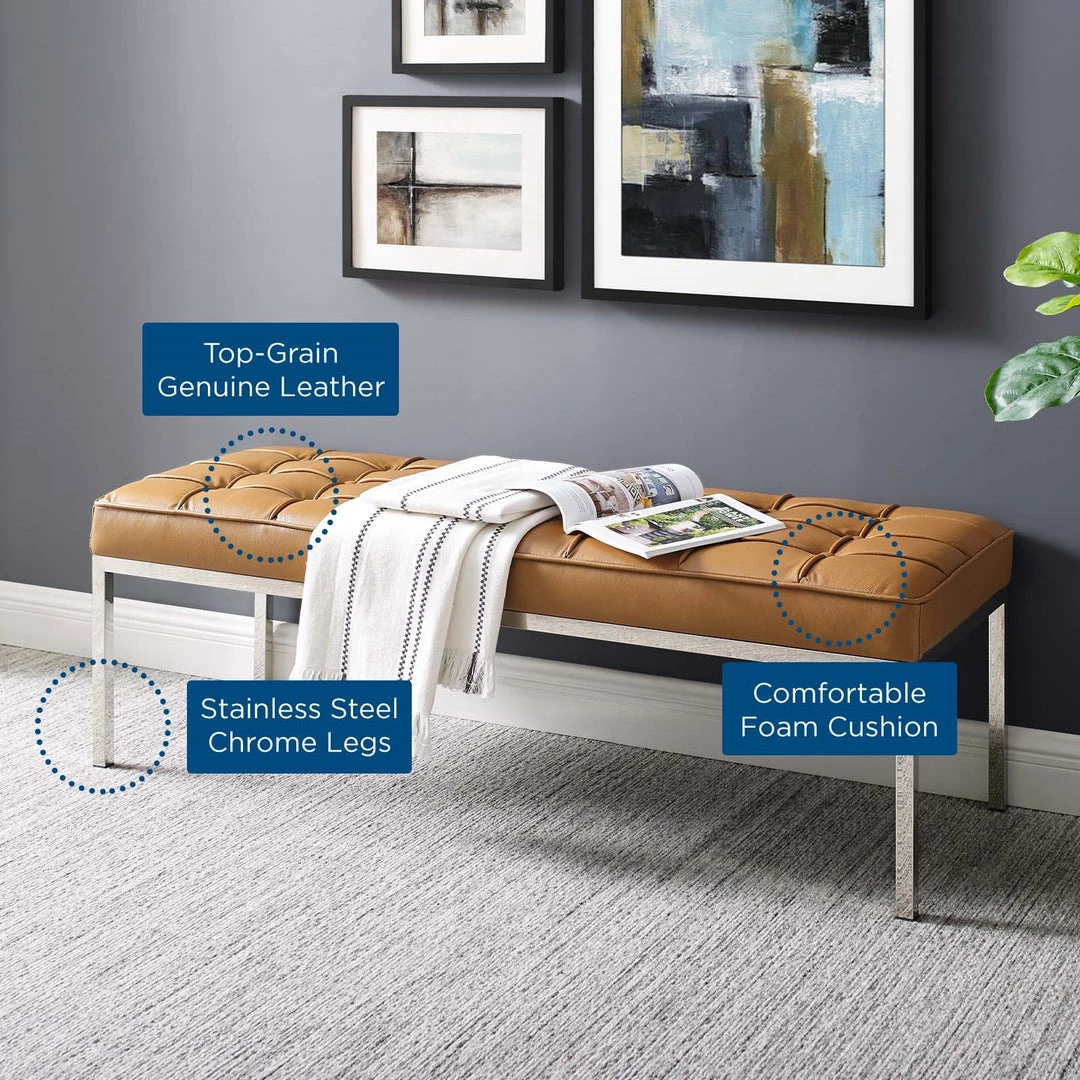 Modway Bedroom Loft Leather Bench