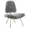 Modway Living Room Ponder Upholstered Sheepskin Fur Lounge Chair