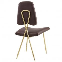 Modway Living Room Ponder Antique Faux Leather Dining Side Chair In Brown