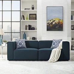 Modway Mingle 2 Piece Upholstered Fabric Sectional Living Room