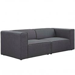 Modway Mingle 2 Piece Upholstered Fabric Sectional Living Room