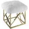 Modway Intersperse Sheepskin Gold Frame Ottoman Bedroom