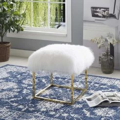 Modway Anticipate Ottoman In Gold White