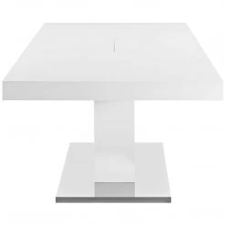 Modway Vector Expandable Dining Table In White Silver
