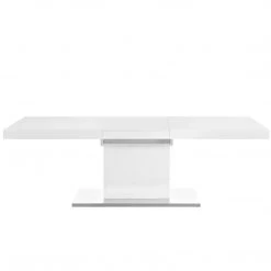 Modway Vector Expandable Dining Table In White Silver