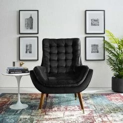 Modway Suggest Button Tufted Performance Velvet Lounge Chair