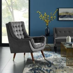 Modway Suggest Button Tufted Performance Velvet Lounge Chair