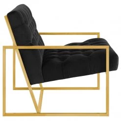 Modway Living Room Bequest Velvet Gold Stainless Steel Accent Chair