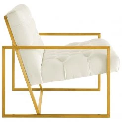Modway Living Room Bequest Velvet Gold Stainless Steel Accent Chair