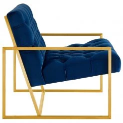 Modway Living Room Bequest Velvet Gold Stainless Steel Accent Chair