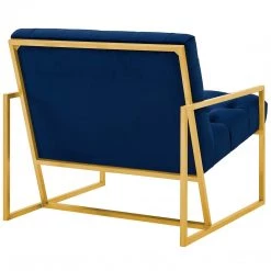 Modway Living Room Bequest Velvet Gold Stainless Steel Accent Chair
