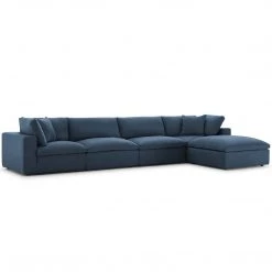 Modway Living Room Cloud Down Filled 5 Pcs Modular Sectional