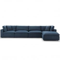 Modway Living Room Cloud Down Filled 5 Pcs Modular Sectional