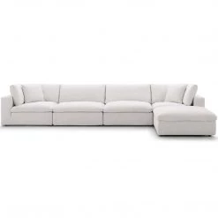 Modway Living Room Cloud Down Filled 5 Pcs Modular Sectional
