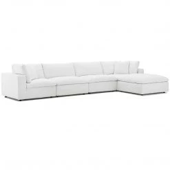 Modway Living Room Cloud Down Filled 5 Pcs Modular Sectional