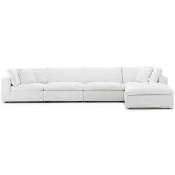 Modway Living Room Cloud Down Filled 5 Pcs Modular Sectional