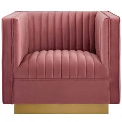 Modway Sanguine Vertical Channel Tufted Accent Performance Velvet Armchair