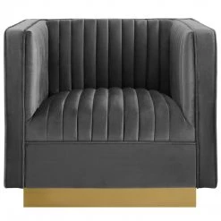 Modway Sanguine Vertical Channel Tufted Accent Performance Velvet Armchair