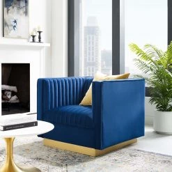 Modway Sanguine Vertical Channel Tufted Accent Performance Velvet Armchair