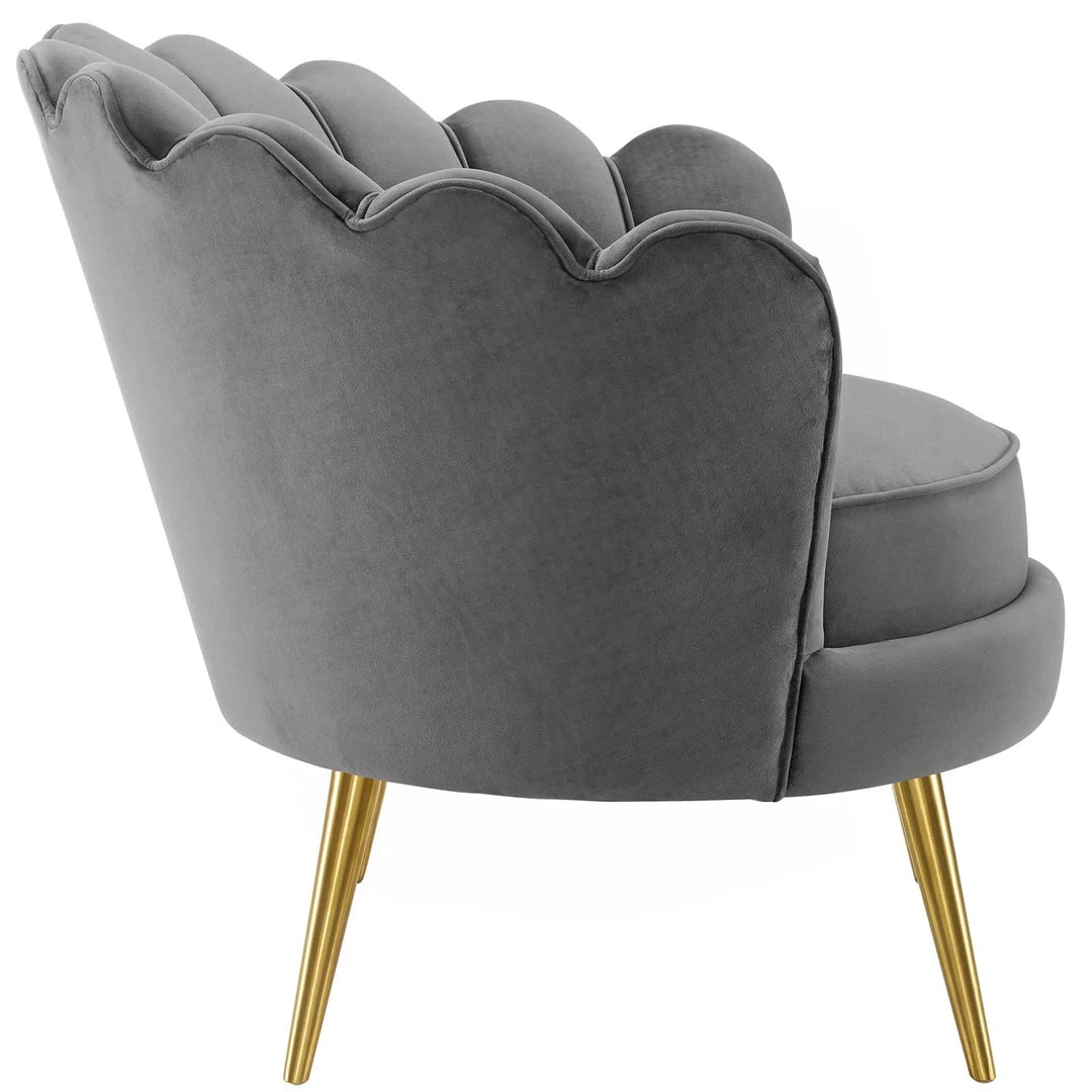 Modway Admire Scalloped Edge Performance Velvet Accent Armchair