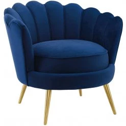 Modway Admire Scalloped Edge Performance Velvet Accent Armchair