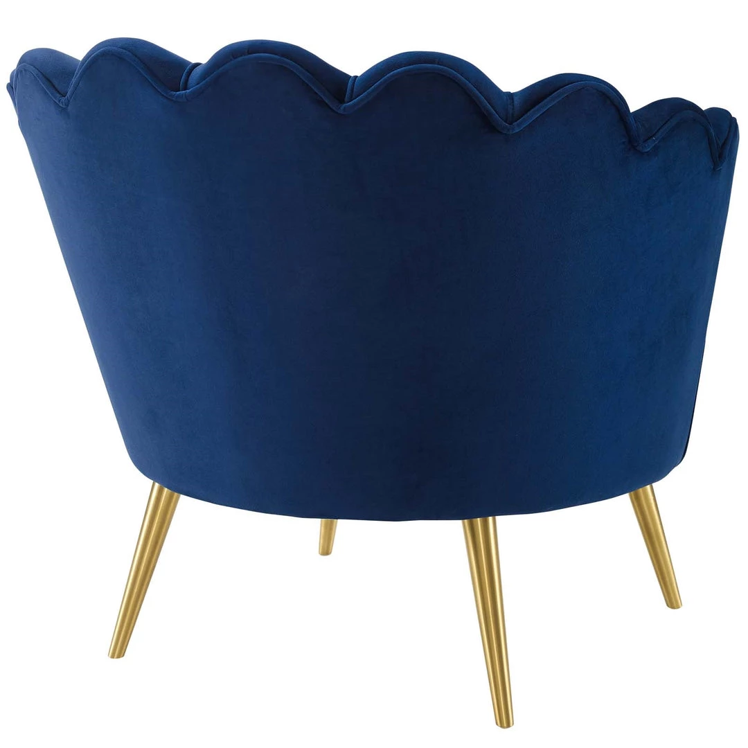 Modway Admire Scalloped Edge Performance Velvet Accent Armchair