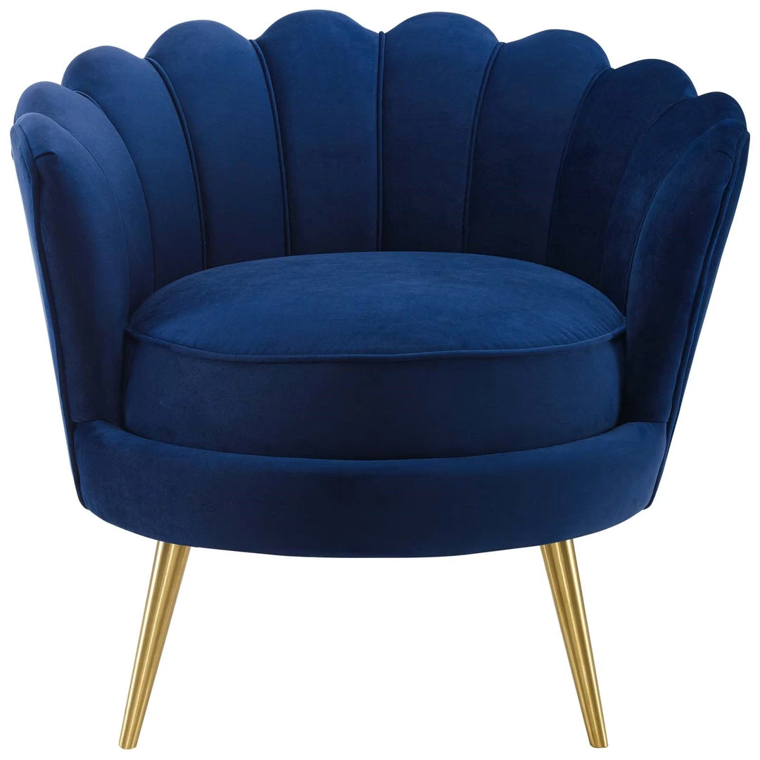 Modway Admire Scalloped Edge Performance Velvet Accent Armchair