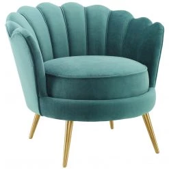Modway Admire Scalloped Edge Performance Velvet Accent Armchair
